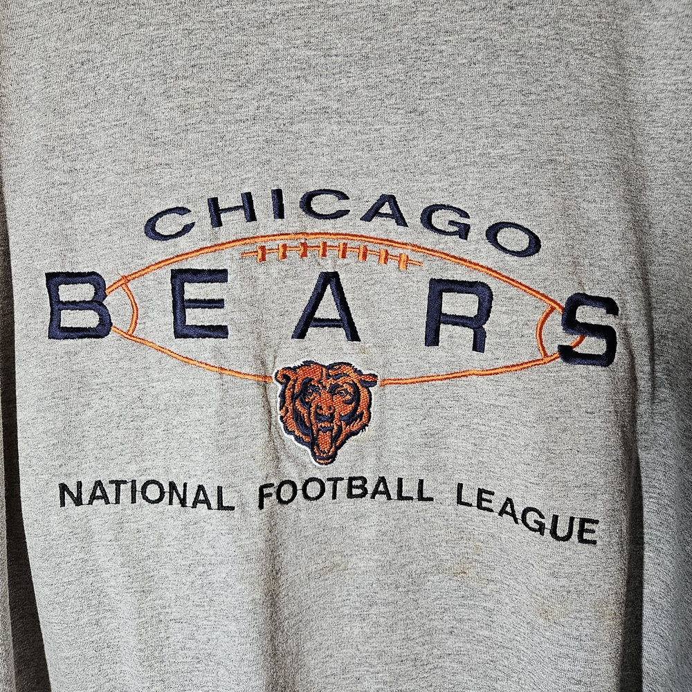 Vtg Logo Athletic Gray Chicago Bears Graphic Tee With Embroidered Logo - Picture 3 of 6